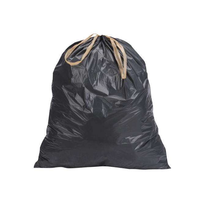 Sac poubelle à lien coulissant - 30L - Noir - 500 sacs - 23µ