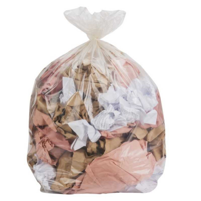 Sac poubelle - 110L - Premium - Transparent - 200 sacs - 22µ