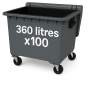 Housse pour conteneur - 360L - Noir - 100 sacs