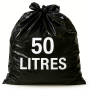 Sac poubelle à lien coulissant - 50L - Noir - 250 sacs