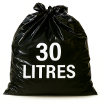 Sac poubelle à lien coulissant - 30L - Noir - 500 sacs