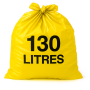 Sac poubelle - 130L - Jaune - 100 sacs