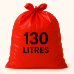 Sac poubelle - 130L - Rouge - 100 sacs