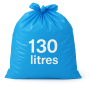 Sac poubelle - 130L - Bleu - 100 sacs