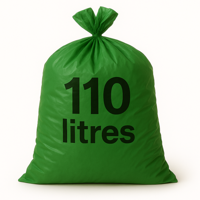 Sac poubelle - 110L - Vert - 200 sacs - 40µ